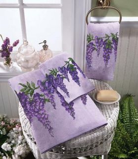 PC Wisteria Purple Bath Hand Towel Set Cotton New