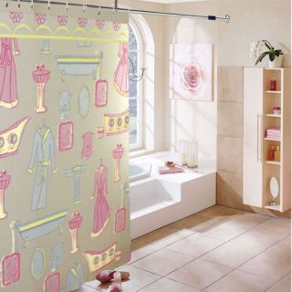 NEW Bath Bathroom Elegant Clothes Pattern PEVA Shower Curtain