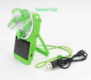    held Mini USB & Solar Rechargeable Battery Operated Cooling Fan GN