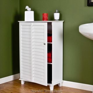 Bathroom Storage Spacesaver Louvered Doors Shelf Cabinet