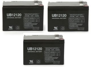 UPG UB12120 12V 12AH SLA BATTERY 12 VOLT   F2 TERMINAL / 3 PACK