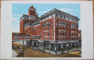 1927 Postcard Post Tavern Battle Creek Michigan MI