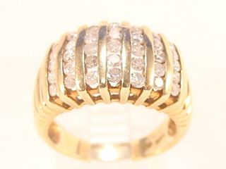Ladies Cocktail Ring 1 0 CTW Channel Mounted Diamond Dome Design 10K 