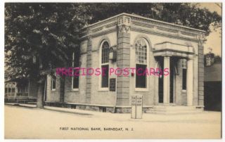 Barnegat NJ First National Bank Circa 1930s Postcard
