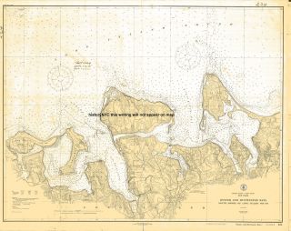 1920 Oyster Huntington Bay Long Island New York Nautical Chart Map 