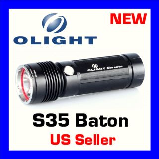 New Olight S35 Baton Cree XM L LED 380 Lumen AA battery LED Flashlight 