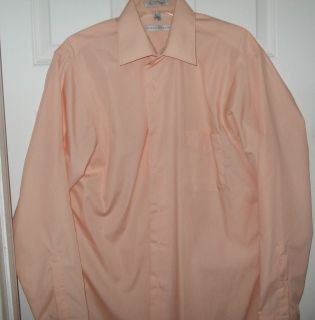 Teen Mens LARGE16 34 35 Jeoffrey Beene Dress Shirt Pastel Peach 