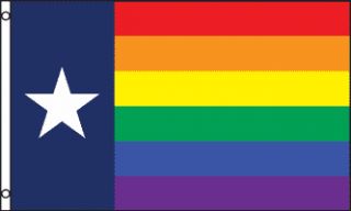 x5 Texas Rainbow Flag Outdoor Indoor Banner Gay Pride GLBT USA 