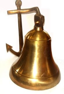   12 SOLID BRASS ROYAL NAVY SHIPS BELL w LANYARD ROPE. GREAT ACOUSTICS