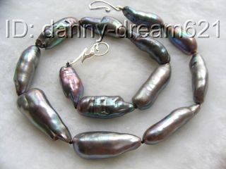 Wonderful Huge 25mm Black Freshwater Pearls Necklace