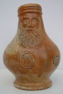 Early Bellarmine Jug 5 5 with Mask Roundel A Wide Mouth Pronounced 