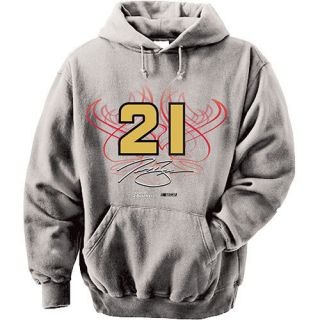 2012 Trevor Bayne 21 Motorcraft Mens Gray Fan Hooded Sweatshirt