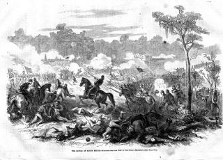 Baton Rouge Louisiana Battle Aftermath Dead Horses Soldiers Antique 