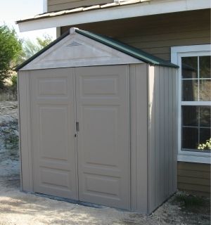 Rubbermaid 3 ft.x 7 ft. Large Resin Storage Big Max Junior Shed Mint 