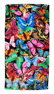 Beautiful Butterflies Reactive Beach Towel 60` X 30` Butterfly