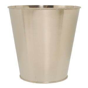 Silver Satin Finish Beaded Wastepaper Basket by Paradigm Trends Retail 