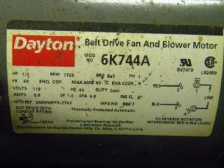 dayton 6k744a split phase belt drive fan blower motor