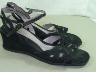 Womens Beautifeel Black Suede Comfort Sandals 39 Sz 8