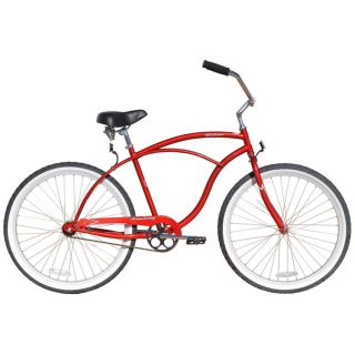 Beach Cruiser Bike, Firmstrong URBAN 26 Mens RED 1 Speed Bicycle w 