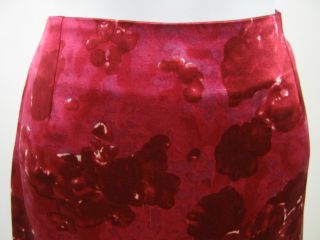 Luisa Beccaria Magenta Silk Floral Staight Skirt Sz 42