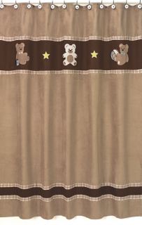 JoJo Teddy Bear Brown Kids Boys Fabric Shower Curtain