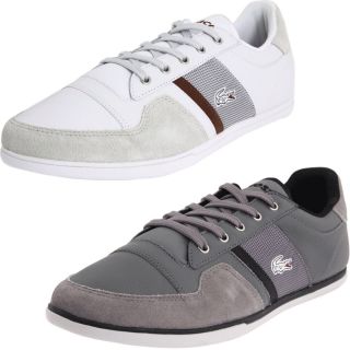 Lacoste Mens Beckley White or Grey Lace Up Casual Fashion Sneakers 