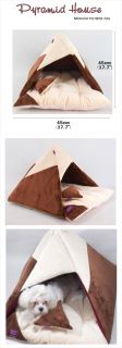 Indoor Pyramid Pet Dog Cat Cushion House Bed Brown