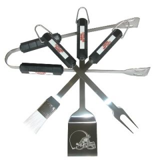Cleveland Browns BBQ Grilling Utensil Cooking Tool Set 4 PC NFL Fan 