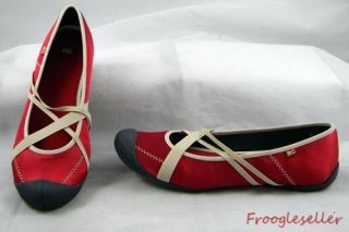 Footwear Womens Flats Loafers Fabric Shoes 9 M Red Ecru