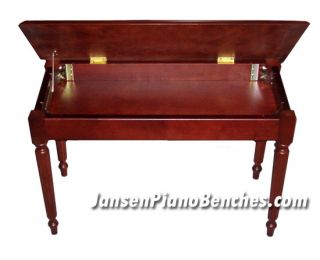 Mahogany Piano Bench Wood Top w Music Compartment New
