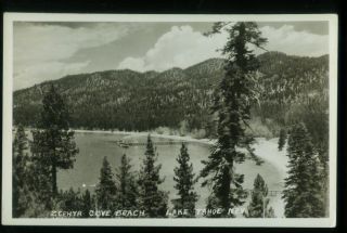 071411 RPPC Postcard Zephyr Cove Beach Lake Tahoe NV Nevada
