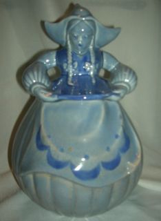 Vintage Red Wing Art pottery Dutch Girl Cookie Jar Katrina Blue