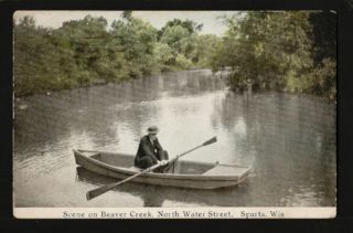 Sparta Wisconsin Wi 1921 Wooden Row Boat Beaver Creek