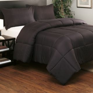   Set Solid Black Quilt Bedding Bed in A Bag Queen Full King