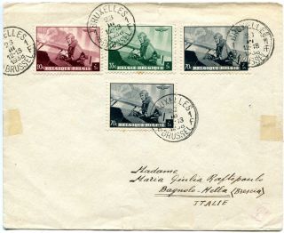Belgium Cover to Italy 1938 Nice Postage