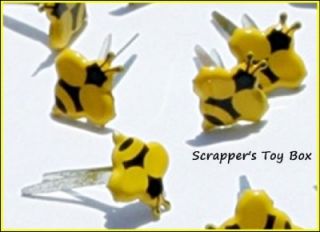 Tiny Bumble Bee Brads Summer Bugs Spring Scrapbooking Card Making 