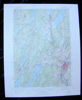 Augusta Maine Quad Topo Map 1956 1969 Belgrade Winthrop Hallowell 