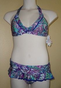 Becca by Rebecca Virtue Gypsy Blues Bikini Swimsuit Size M Top s 