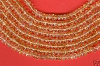 14 5St Genuine Citrine Faceted Rondelle Gemstone Beads