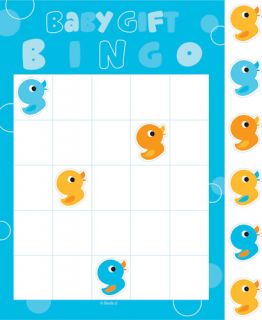 Lil Quack Baby Shower Party Tableware x12 Baby Gift Bingo Game Cards 