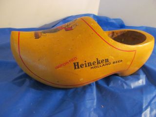 Vintage 1960s Heineken Holland Beer Dutch Wood Clog Shoe Display Sign 