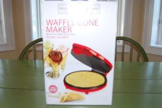 Bella Cucina Waffle Cone Maker Recipes Included in Box