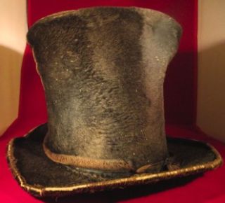 Early 1820s Beaver Skin Lincoln Style Stove Top Hat Made in NY City 