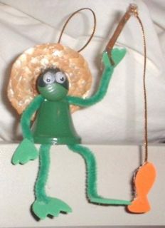 green frog bell fisherman guy adorable shipping info