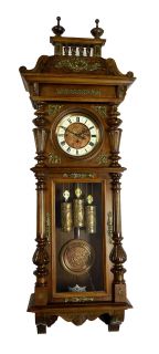 Beautiful Antique Gustav Becker 3 Weight Wall Clock at 1880 1900 Grand 