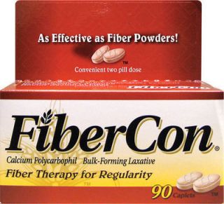 Fibercon Fiber Therapy and Bulk Forming Laxative 90 Caplets Gentle 