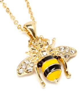 Bumble Bee / Honey Bee Fashion Necklace   gold Tone