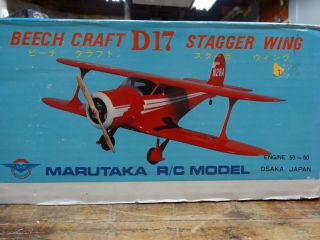 Royal Marutaka Beech Craft Staggerwing D17 Kit RC Airplane Kit RARE 