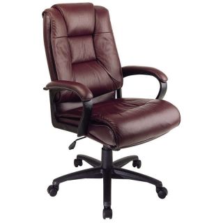 High Back Executive Burgundy Leather Office Desk Chair