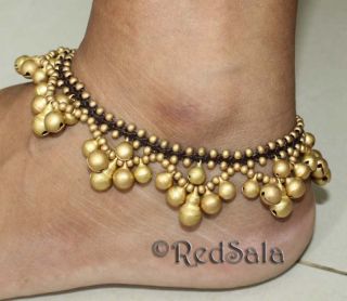 Handmade Thai Anklet Ankle Bracelet Brass Beads Bells A